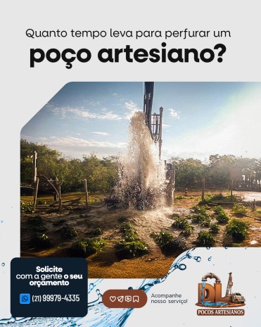 Quanto tempo leva para perfurar um poço artesiano?