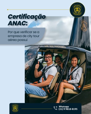 Certificação ANAC: por que verificar se a empresa de city tour aéreo possui