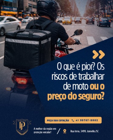 O que é pior? Os riscos de trabalhar de moto ou o preço do seguro?