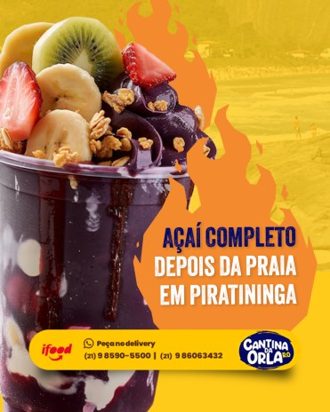 Açaí completo depois da praia em Piratininga
