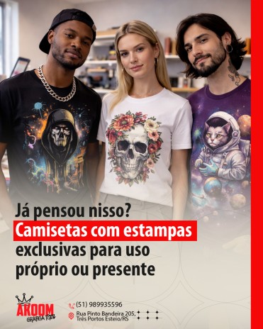 Já pensou nisso? Camisetas com estampas exclusivas para uso próprio ou presente