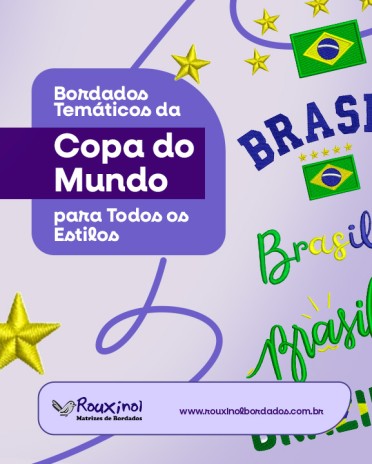 Bordados Temáticos da Copa do Mundo para Todos os Estilos