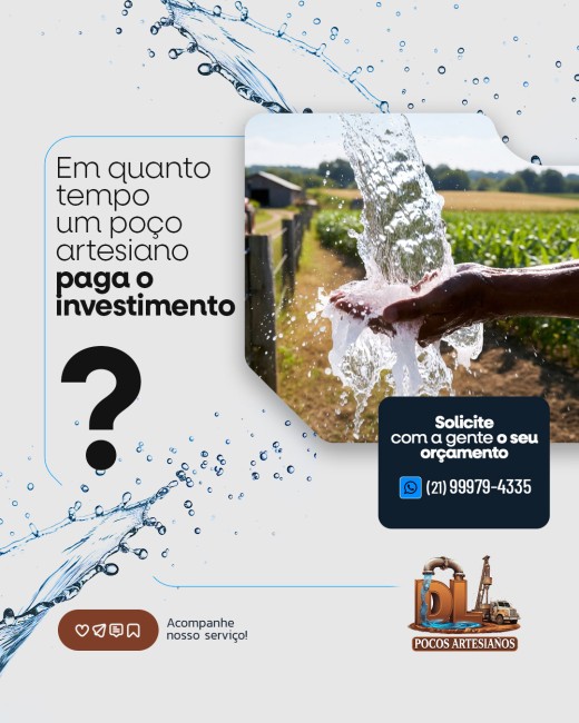 Em quanto tempo um poço artesiano paga o investimento