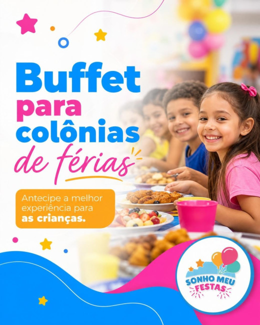 Buffet para colônias de férias