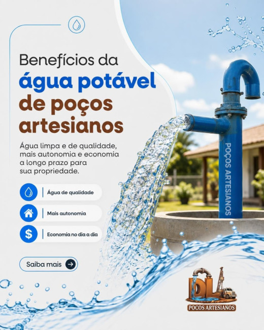 Benefícios da água potável de poços artesianos