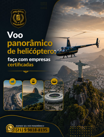 Voo panorâmico de helicóptero: faça com empresas certificadas
