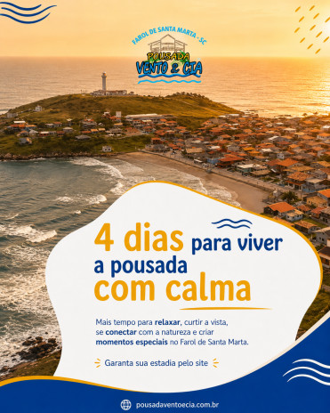 Vantagens de permanecer 4 dias na nossa pousada