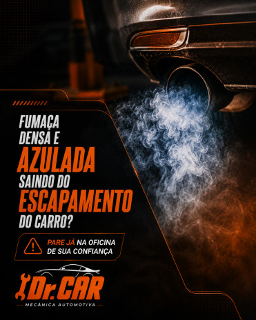 Fumaça densa e azulada saindo do escapamento do carro? Pare já na oficina de sua confiança